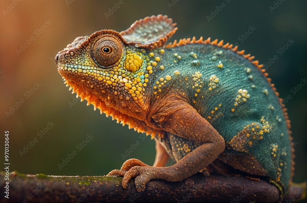 Colorful iguana on a branch.. Colorful iguana on a branch..