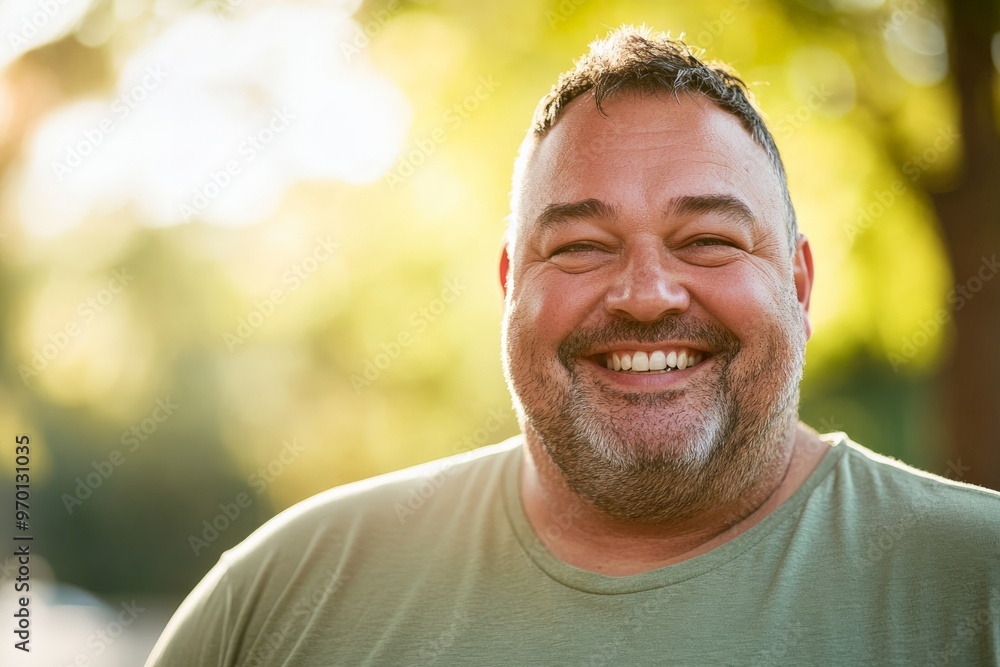 A cheerful middle-aged man smiles broadly in an outdoor setting with a nicely blurred background, capturing the essence of a joyful and welcoming personality. A cheerful middle-aged man smiles broadly in an outdoor setting with a nicely blurred background, capturing the essence of a joyful and welcoming personality.