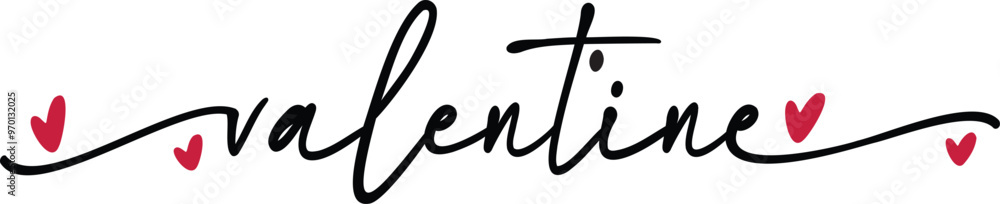 Black Valentine script lettering vector file with hearts Illustrator Artwork Black Valentine script lettering vector file with hearts Illustrator Artwork