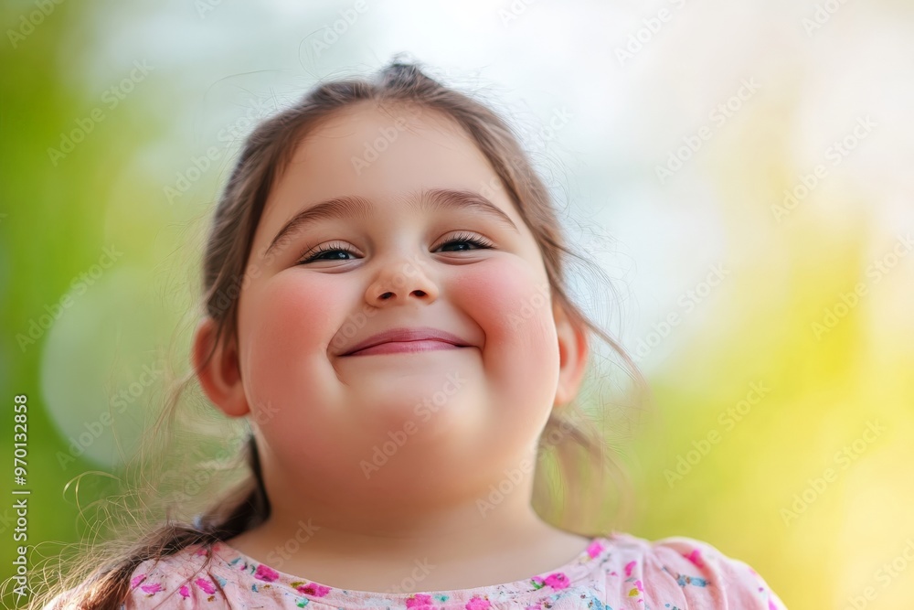 A cheerful child smiles broadly while standing outdoors against a lush green background. The image captures the delight and carefree spirit of childhood in a vibrant setting. A cheerful child smiles broadly while standing outdoors against a lush green background. The image captures the delight and carefree spirit of childhood in a vibrant setting.
