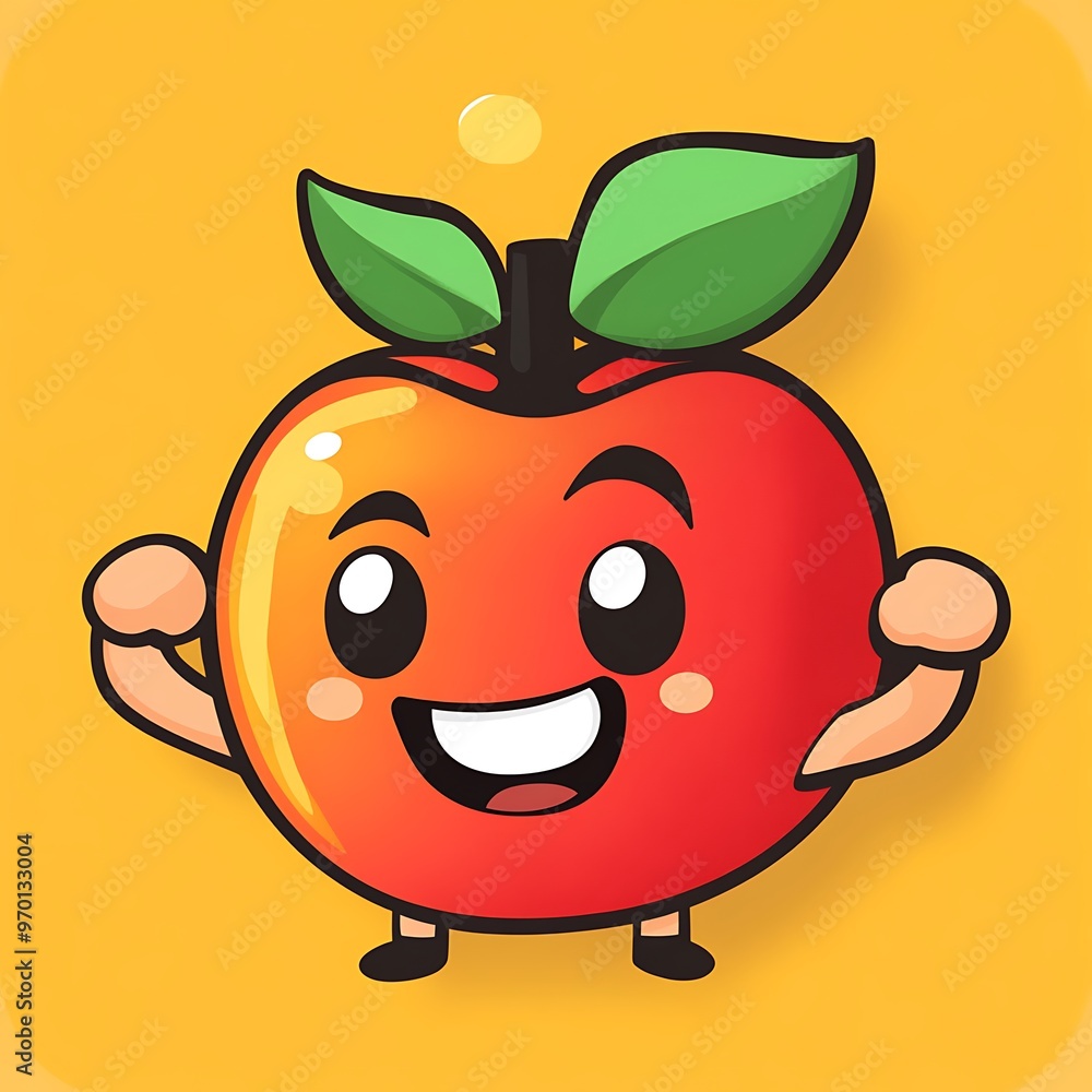 Cute Cartoon Apple Character Mascot Design Illustration Cute Cartoon Apple Character Mascot Design Illustration