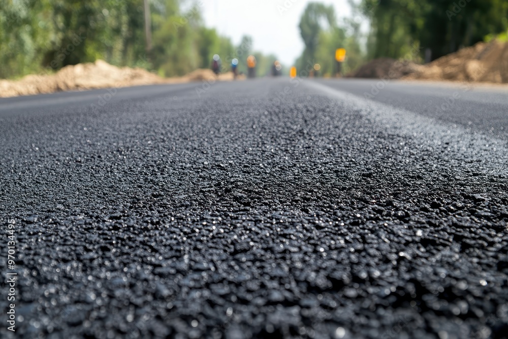 Repairing roads with new asphalt Repairing roads with new asphalt