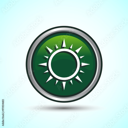 Sun Icon Button Design Illustration, Sunlight Sign