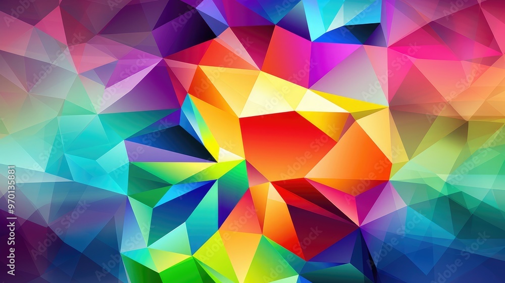 Fototapeta premium A vibrant abstract composition featuring colorful geometric shapes and gradients, creating a dynamic visual experience.
