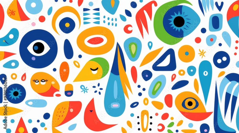 A vibrant abstract composition featuring colorful shapes and patterns, evoking a playful and creative atmosphere. A vibrant abstract composition featuring colorful shapes and patterns, evoking a playful and creative atmosphere.