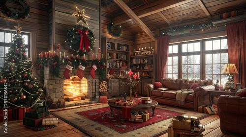 Interior room with Christmas decoration