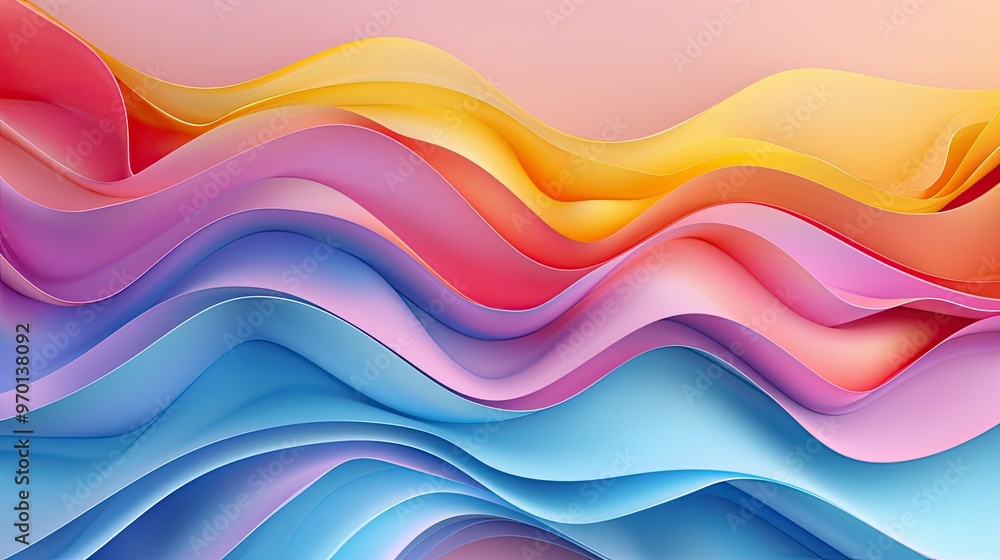 A vibrant abstract composition featuring flowing waves of color, creating a dynamic and harmonious visual experience. A vibrant abstract composition featuring flowing waves of color, creating a dynamic and harmonious visual experience.