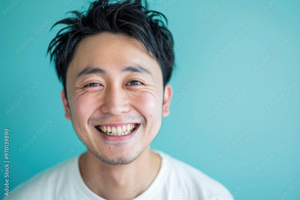 Fototapeta premium Couple with a dog enjoying time in their new living room, relaxing on the floor and bonding with their puppy, capturing moments of joy and love together