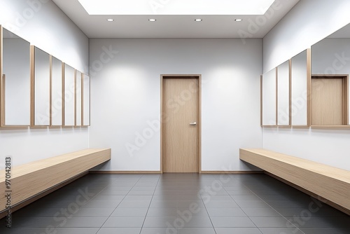 Vacant dressing room on white background