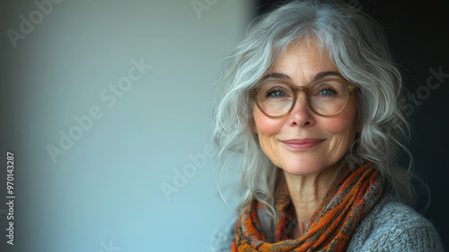 beautiful smiling elderly grey-haired woman holding notebook and pen, grandmother, writer, old lady, home background, pensioner, retired, elderly lifestyle, female portrait, wrinkles, business woman