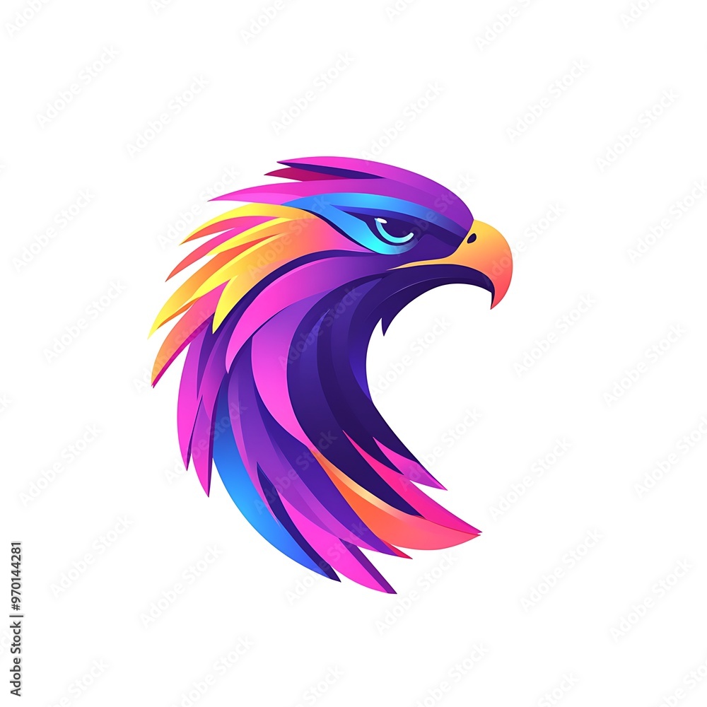 Fototapeta premium Abstract Colorful Eagle Head Logo Design Illustration