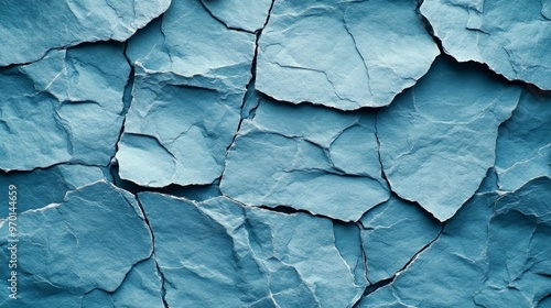 Wallpaper Mural Cracked blue texture with abstract broken paper pattern background Torontodigital.ca