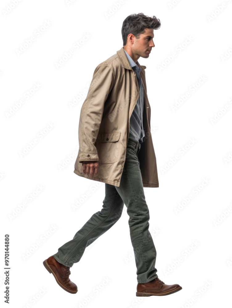 a man walking in transparent background a man walking in transparent background