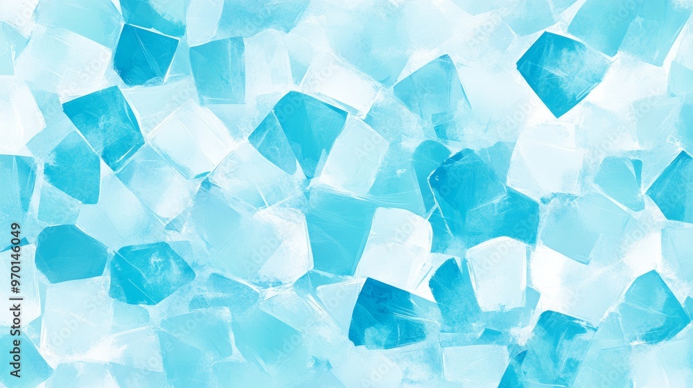 Obraz premium Abstract icy blue geometric pattern background