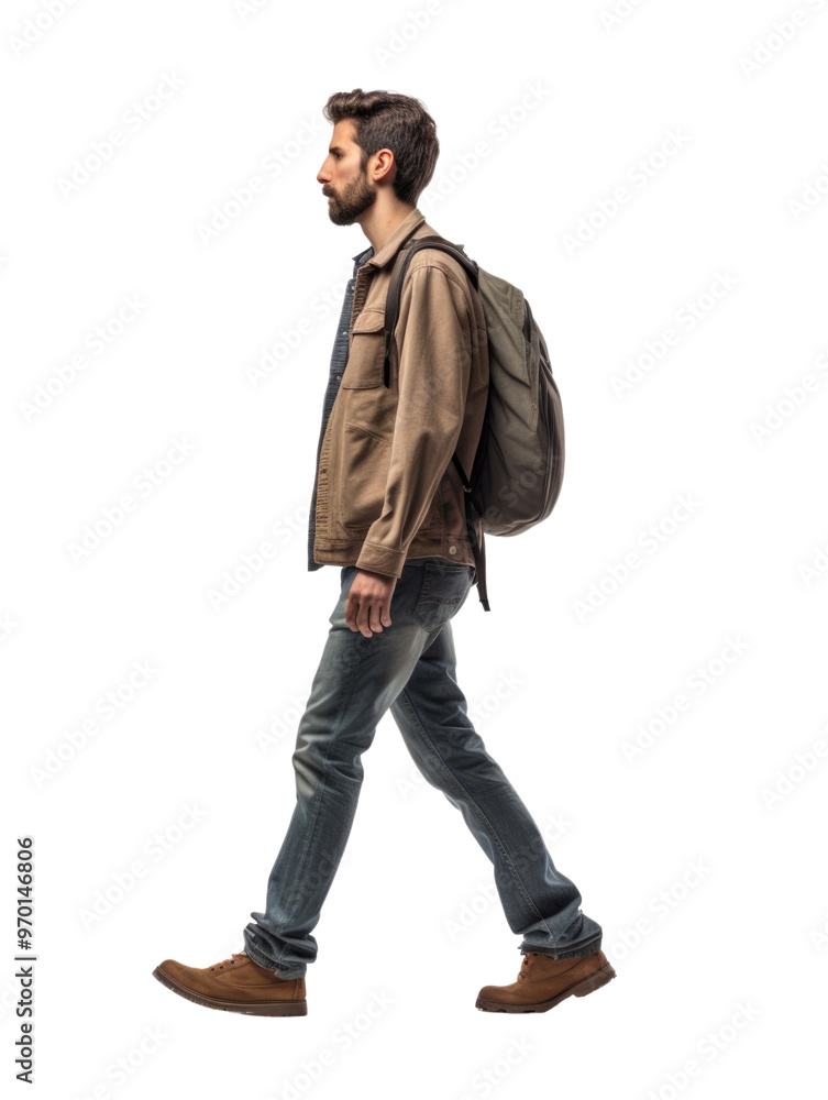 a man walking in transparent background a man walking in transparent background
