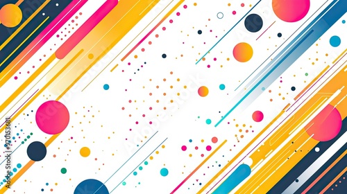 A vibrant abstract design featuring colorful lines and circles, ideal for backgrounds or creative projects.