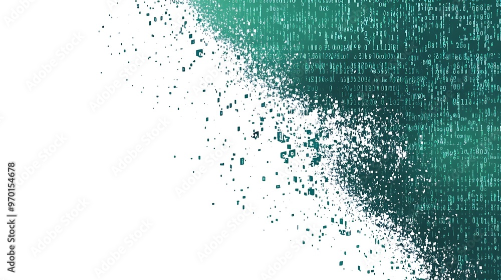 Abstract Digital Data Pattern in Teal and White Abstract Digital Data Pattern in Teal and White