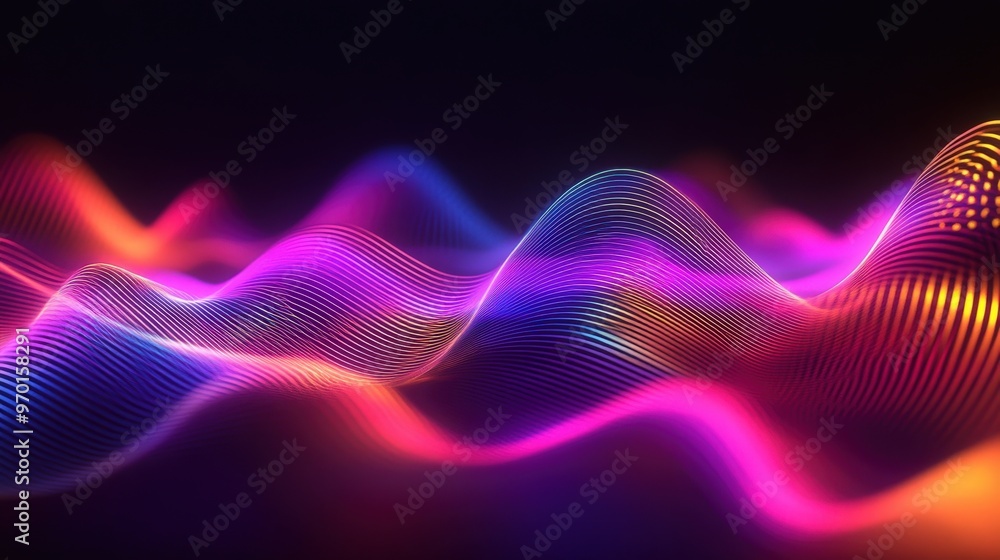 Dynamic Light Waves Abstract Background with Vibrant Colors and Movement Dynamic Light Waves Abstract Background with Vibrant Colors and Movement