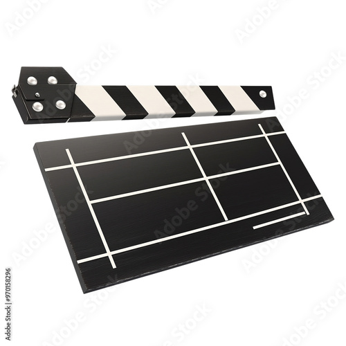 Fluttering Movie Clapperboard Isolated on a White Background