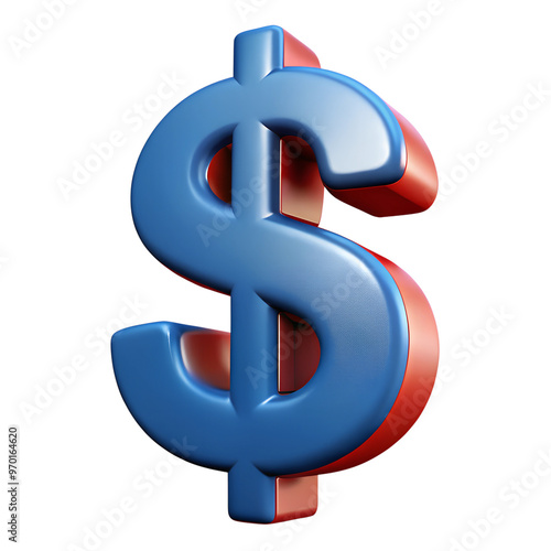 US Dollar sign, transparent or white isolated background