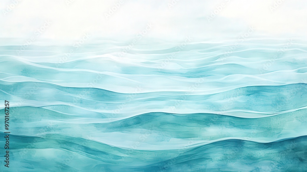 Serene Watercolor Ocean Ripples Background Serene Watercolor Ocean Ripples Background