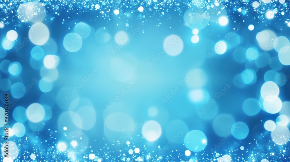 Obraz premium Vibrant Blue Sparkling Frame Background with Shimmering Glitters - Lively and Enchanting Design Element for Creativity and Decoration