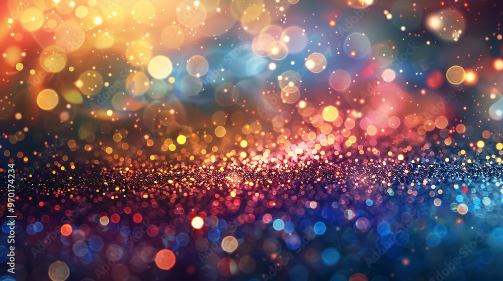 Glittering Gradient Background: Holographic effect with magical lights, fairy sparkles, gold stars, and festive blurs. Glittering Gradient Background: Holographic effect with magical lights, fairy sparkles, gold stars, and festive blurs.