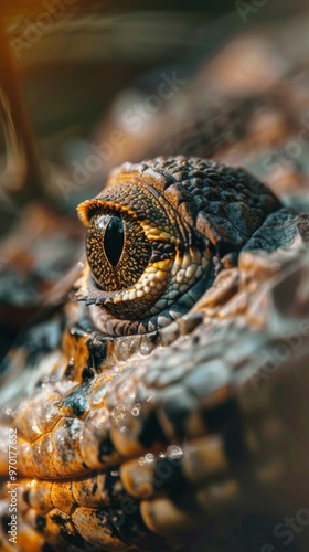 Majestic reptile in the Wild. An exquisite image capturing the beauty of a reptile in its natural habitat. is a true symbol of the wonders of the reptile world.