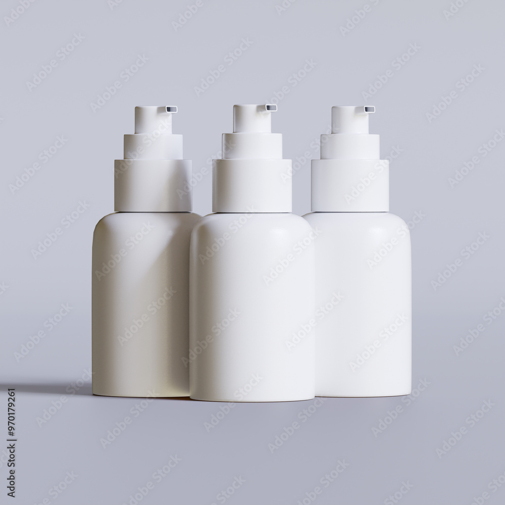 Realistic 3D render Cosmetic bottle with pump transparent background Realistic 3D render Cosmetic bottle with pump transparent background