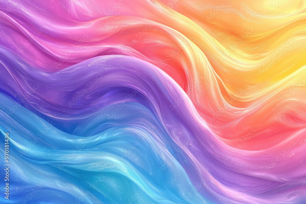 Fototapeta premium Abstract Wavy Background with Gradient Colors and Glittering Texture