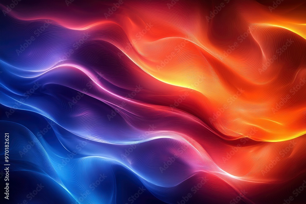 Obraz premium Abstract Colorful Waves with Intertwined Lines