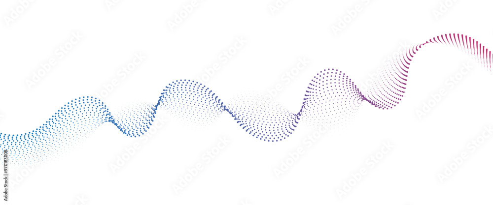 Flowing Dot Wave halftone gradient pattern on transparent background Flowing Dot Wave halftone gradient pattern on transparent background