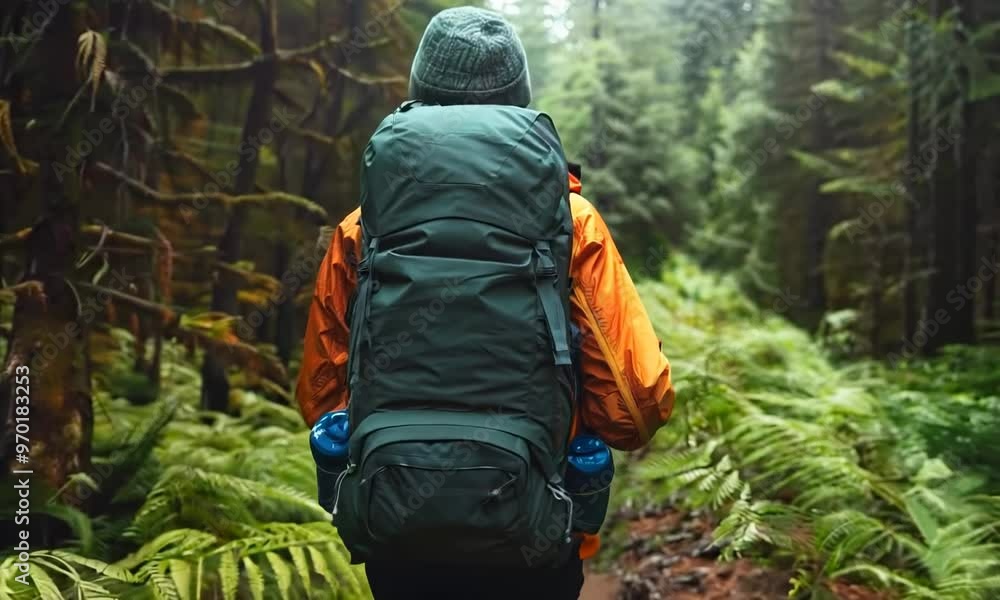 Backpacking through dense forest trails, Video Backpacking through dense forest trails, Video