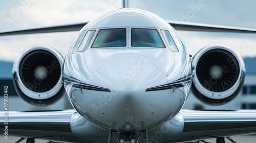 close-up view of a business jet in great detail