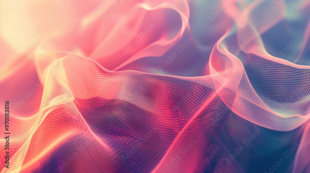 Fototapeta premium Abstract Pink and Yellow Wavy Texture