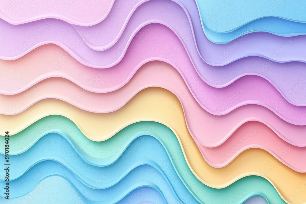 Abstract Pastel Wavy Pattern with 3D Depth Abstract Pastel Wavy Pattern with 3D Depth