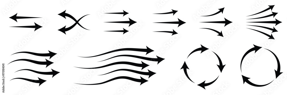 Set of air direction showing arrow collection. arrow different direction symbol. Vector Illustration. Set of air direction showing arrow collection. arrow different direction symbol. Vector Illustration.