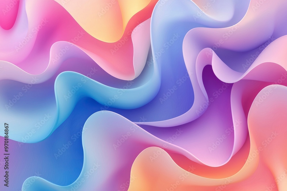 Abstract Wavy Pattern in Pastel Pink, Blue, and Yellow Abstract Wavy Pattern in Pastel Pink, Blue, and Yellow