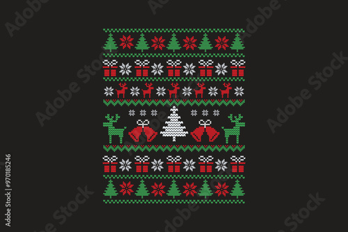 Ugly Christmas Sweater Sublimation T shirt Pattern Design