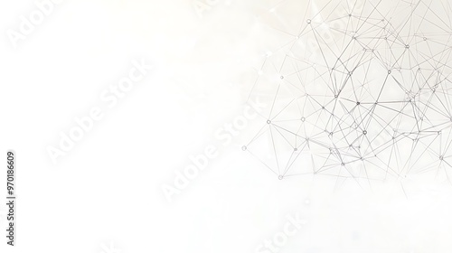 Abstract Network of Connected Points and Lines on a White Background