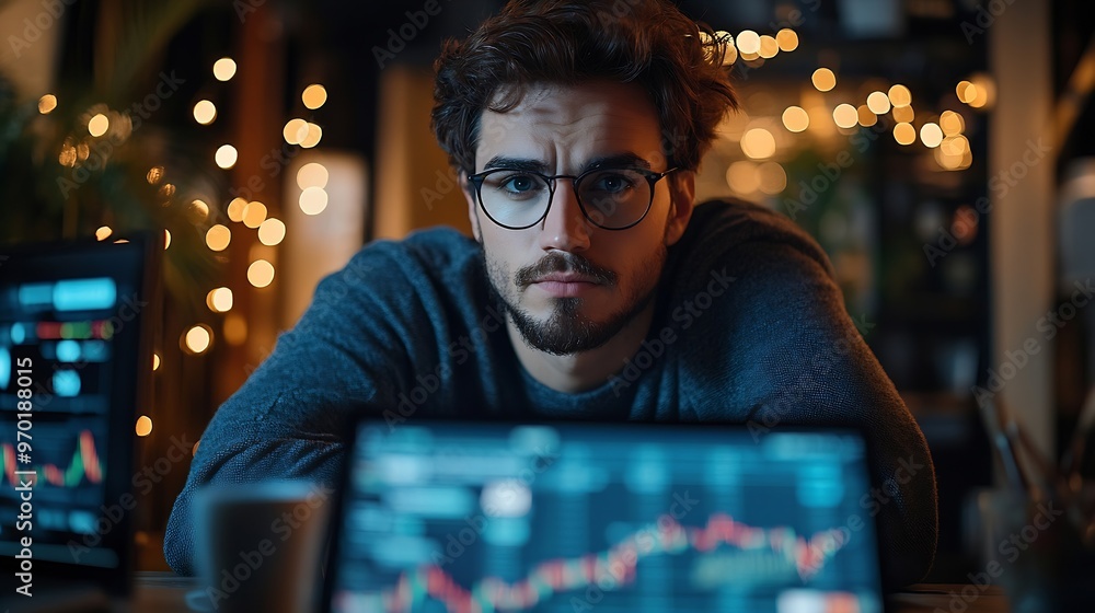 Man on his vlog teaching how to gain profit on exchange market : Generative AI Man on his vlog teaching how to gain profit on exchange market : Generative AI