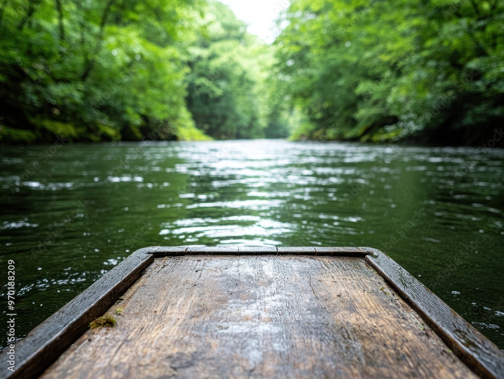 serene river flowing through lush green forest serene river flowing through lush green forest