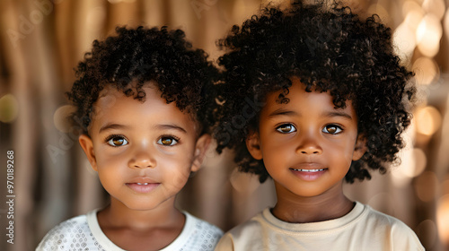 Two Cheerful Siblings With Curly Hair Share Radi