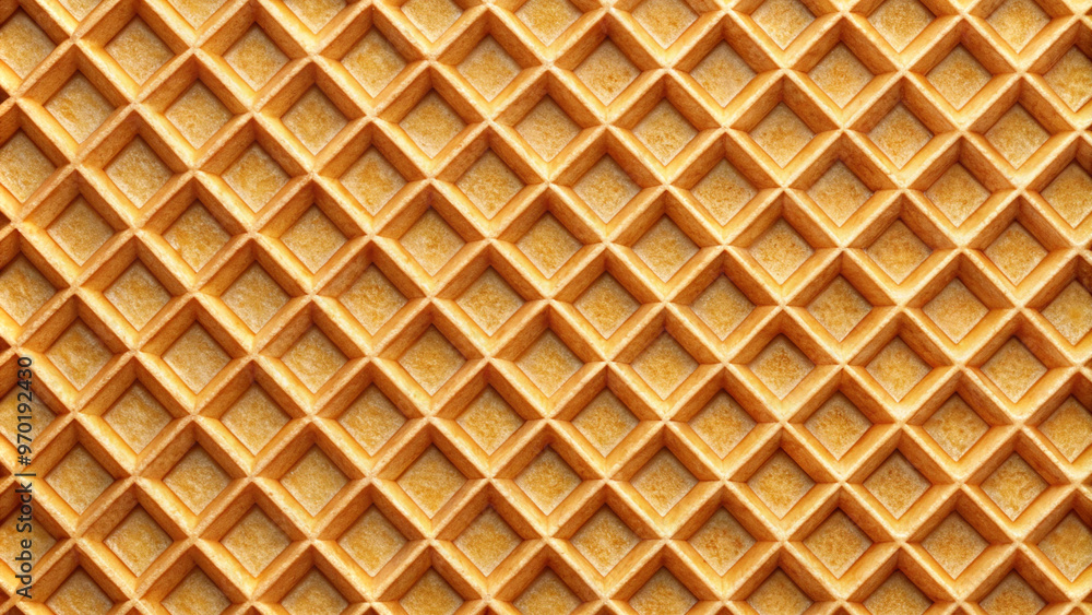 Naklejka premium Realistic waffle texture with golden brown color for food background concept