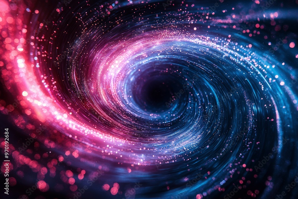 Obraz premium Abstract Swirling Vortex with Pink and Blue Glitter