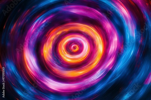 Abstract Swirling Light Pattern in Vibrant Hues