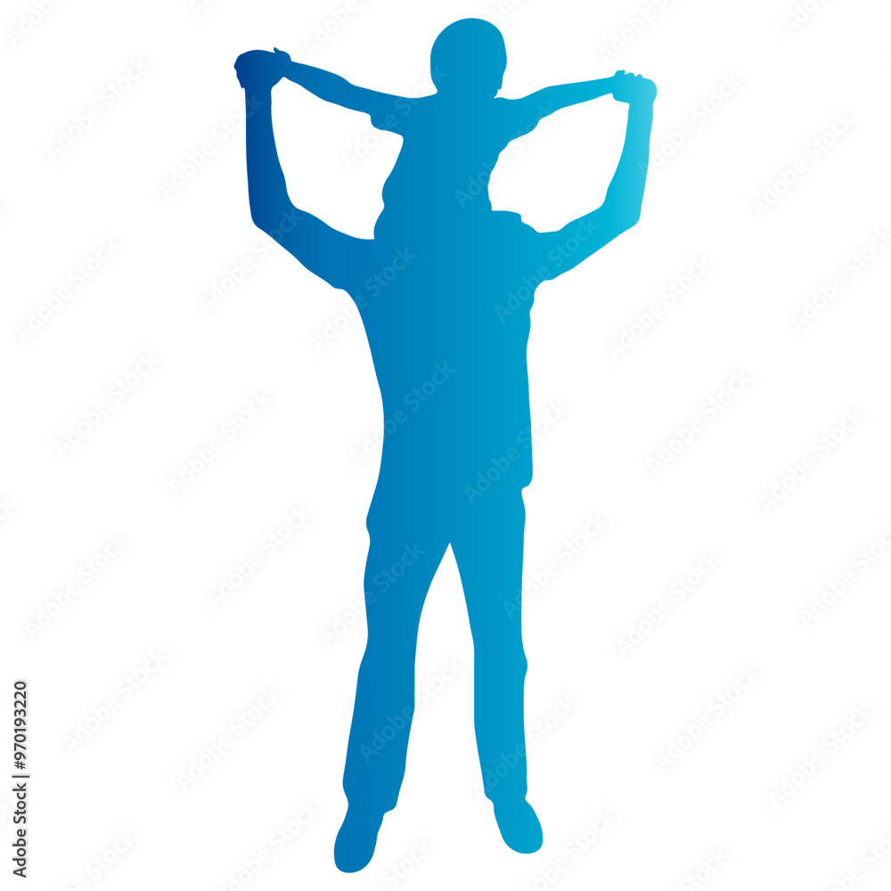Father and Son Illustration on White Background, Isolated Vector. Father and Son Illustration on White Background, Isolated Vector.