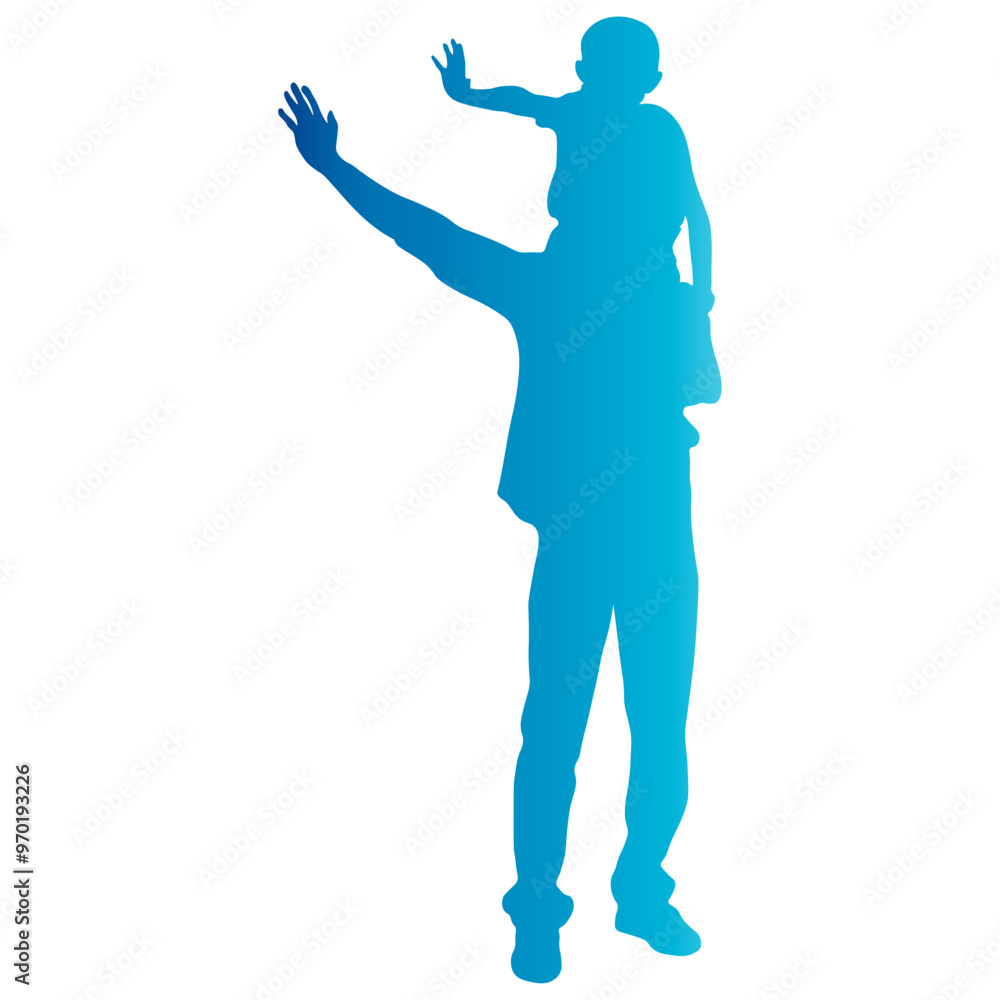 Father and Son Illustration on White Background, Isolated Vector. Father and Son Illustration on White Background, Isolated Vector.