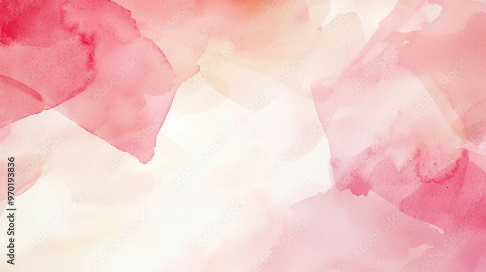 Fototapeta premium Light pink and cream washes, dreamy watercolor background