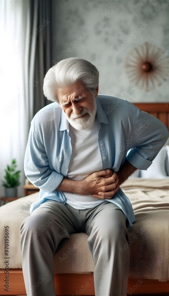 Senior Man Suffering from Back Pain - Elderly Man with Lower Back Discomfort and Pain Relief Senior Man Suffering from Back Pain - Elderly Man with Lower Back Discomfort and Pain Relief